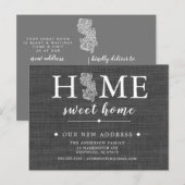 Faire-part Carte postale d'annonce de déménagement dans l'Éta (Devant / Derrière)