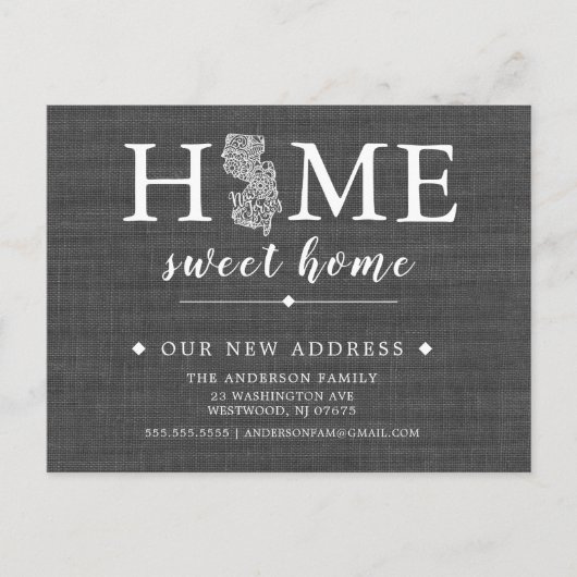 Faire-part Carte postale d'annonce de déménagement dans l'Éta (Devant)