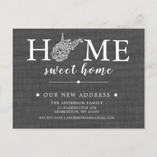 Faire-part Carte postale d'annonce de déménagement de l'État  (Devant)