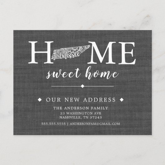 Faire-part Carte postale d'annonce de déménagement de l'État (Devant)