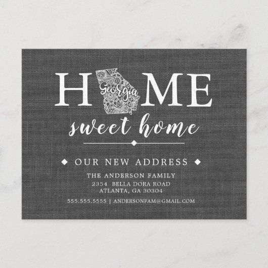 Faire-part Carte postale d'annonce de déménagement de l'État  (Devant)