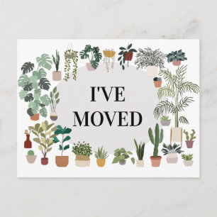 Faire-part Carte postale d'annonce de déménagement de plante
