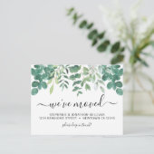 Faire-part Carte postale d'annonce de déménagement Eucalyptus (Debout devant)