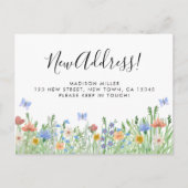 Faire-part Carte postale d'annonce de déménagement floral à n (Devant)