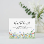 Faire-part Carte postale d'annonce de déménagement floral à n (Debout devant)