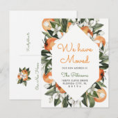 Faire-part Carte postale d'annonce de déménagement Orange We  (Devant / Derrière)