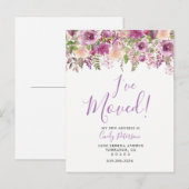 Faire-part Carte postale d'annonce de déménagement Purple I H (Devant / Derrière)