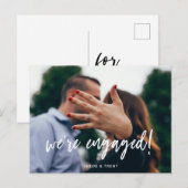 Faire-part Carte postale d'annonce de fiançailles (Devant / Derrière)