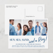 Faire-part Carte postale d'annonce de fiançailles à la plage  (Devant / Derrière)