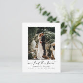 Faire-part Carte postale d'annonce de fuite pour mariage (Debout devant)