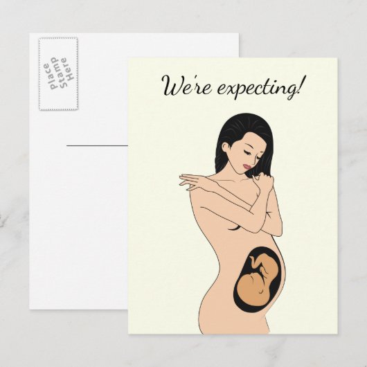 Faire-part Carte postale d'annonce de grossesse (Devant / Derrière)