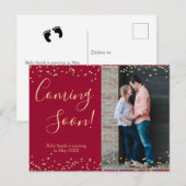 Faire-part Carte postale d'annonce de grossesse Confetti (Devant / Derrière)