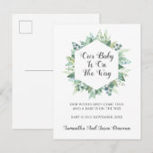 Faire-part Carte postale d'annonce de grossesse Elegant Green (Devant / Derrière)