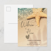 Faire-part Carte postale d'annonce de la plage de Seastar (Devant / Derrière)