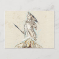 Carte postale d'annonce de l'esquisse de la statue