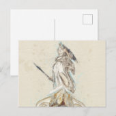 Faire-part Carte postale d'annonce de l'esquisse de la statue (Devant / Derrière)