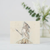 Faire-part Carte postale d'annonce de l'esquisse de la statue (Debout devant)