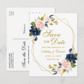 Faire-part Carte postale d'annonce de mariage à encadrer flor (Devant / Derrière)