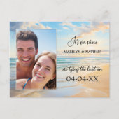 Faire-part Carte postale d'annonce de mariage à la plage à l' (Devant)