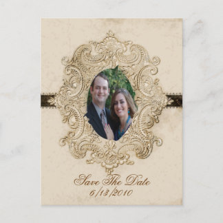 Faire-part Carte postale d'annonce de mariage à l'ancienne
