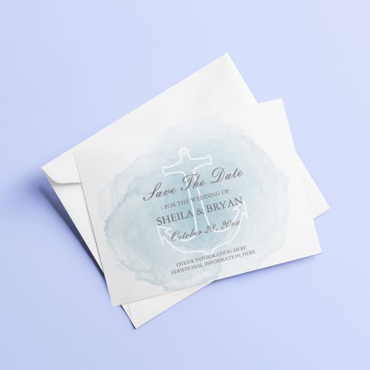 Faire-part Carte postale d'annonce de mariage à l'aquarelle a