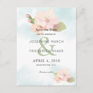 Faire-part Carte postale d'annonce de mariage à l'aquarelle d
