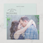 Faire-part Carte postale d'annonce de mariage à rayures class (Devant / Derrière)