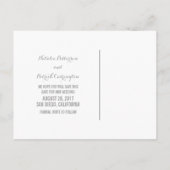 Faire-part Carte postale d'annonce de mariage aux tons de bij (Dos)