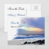 Faire-part Carte postale d'annonce de mariage avec coucher de (Devant / Derrière)