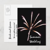 Faire-part Carte postale d'annonce de mariage d'été avec feux (Devant / Derrière)