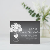 Faire-part Carte postale d'annonce de mariage en ardoise et p (Debout devant)