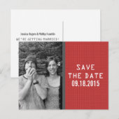 Faire-part Carte postale d'annonce de mariage en code binaire (Devant / Derrière)