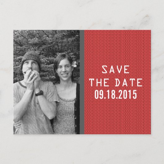 Faire-part Carte postale d'annonce de mariage en code binaire (Devant)