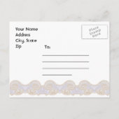 Faire-part Carte postale d'annonce de mariage en cuir et dent (Dos)