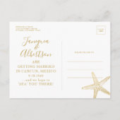 Faire-part Carte postale d'annonce de mariage étoile de mer d (Dos)