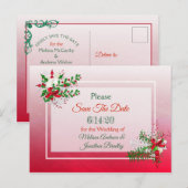 Faire-part Carte postale d'annonce de mariage hivernal thème (Devant / Derrière)