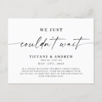 Carte postale d'annonce de mariage on ne pouvait p