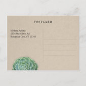 Faire-part Carte postale d'annonce de mariage succulente (Dos)