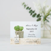 Faire-part Carte postale d'annonce de mariage succulente (Debout devant)