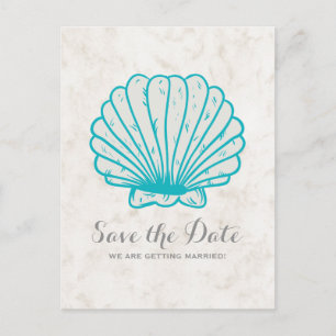 Faire-part Carte postale d'annonce de mariage Turquoise Rusti