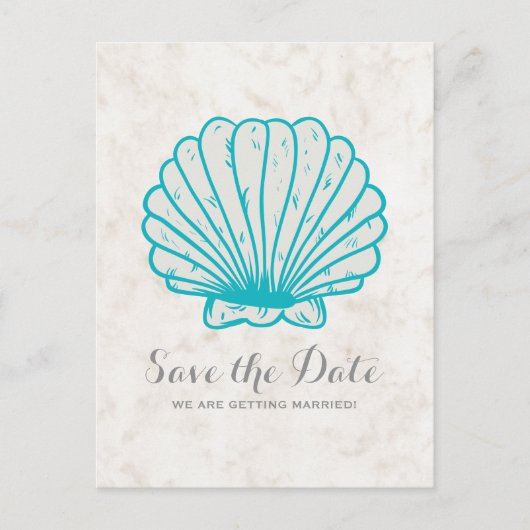 Faire-part Carte postale d'annonce de mariage Turquoise Rusti (Devant)