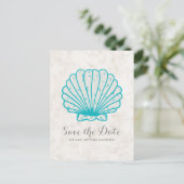 Faire-part Carte postale d'annonce de mariage Turquoise Rusti (Debout devant)