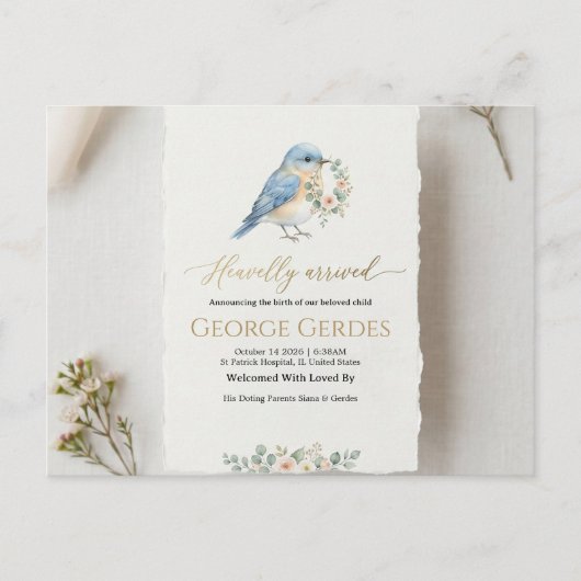 Faire-part Carte postale d'annonce de naissance (Devant)