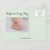 Faire-part Carte postale d'annonce de naissance à écriture él (Dos)