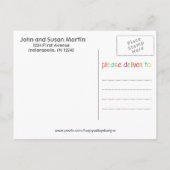 Faire-part Carte postale d'annonce de naissance avec photo He (Dos)