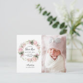 Faire-part Carte postale d'annonce de naissance de bébé avec (Debout devant)