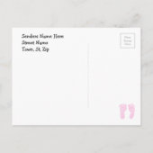 Faire-part Carte postale d'annonce de naissance de bébé fille (Dos)