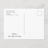 Faire-part Carte postale d'annonce de naissance de fille phot (Dos)