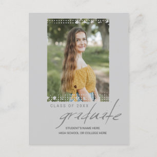 Faire-part Carte postale d'annonce de photo de diplômé