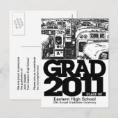 Faire-part Carte postale d'annonce de remise de diplôme Autob (Devant / Derrière)